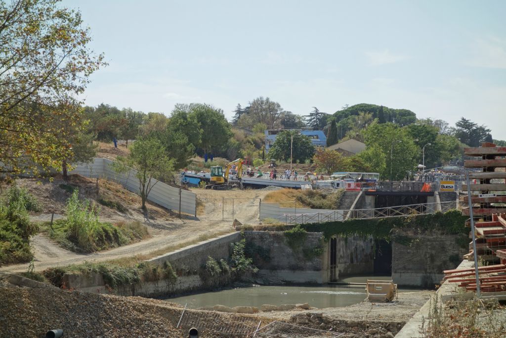 Chantier des 9 écluses de Fonseranes à l'entrée de Béziers